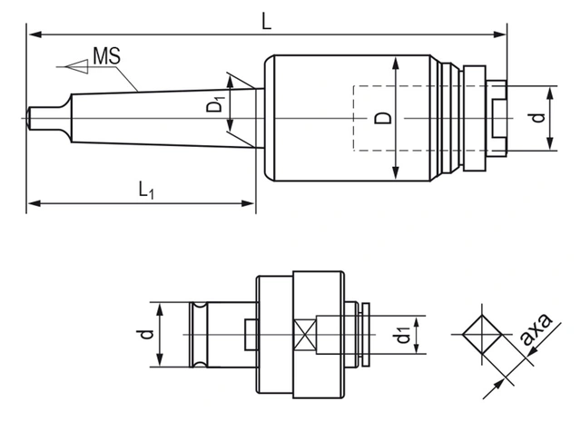 Gjengechuck sett MK3, M3-M12 Bernardo 