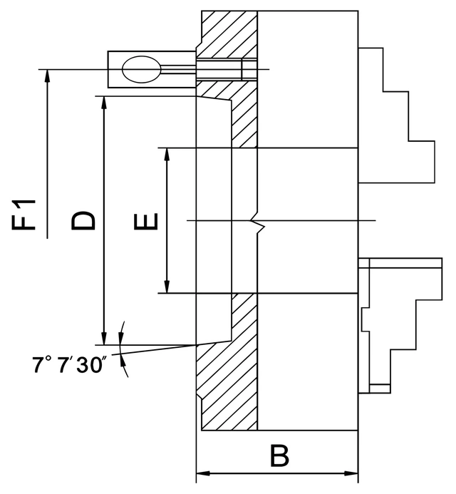 4-bakkechuck DIN 55029, PO4-315/D8 Bernardo 