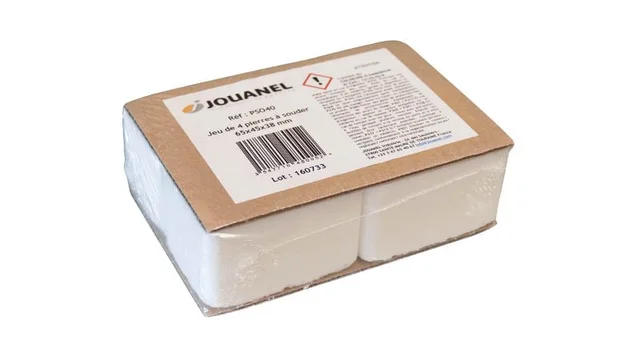 Salmiakkstein 65 x 45 x 40 mm, 4 stk For rengjøring av loddebolt, Jouanel 
