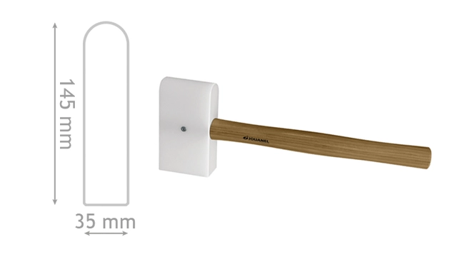 Nylonklubbe rund/rektangel 145x75x35 mm Hickoryskaft, Jouanel 
