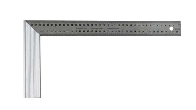 Vinkel aluminium 400 mm Rustfri gradert linjal, 45/90°, Jouanel 