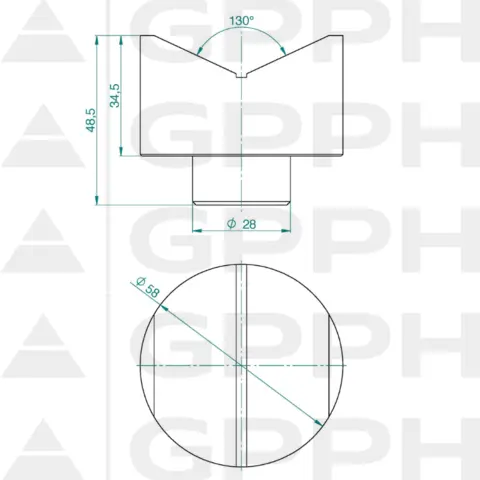 GPPH Prisme Ø58 130° Ø28 28_P_001