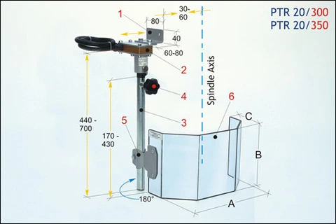 PTR 20/300 Sikkerhetsdeksel Tecno Più Til radialboremaskin 