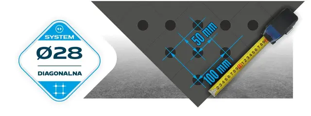 GPPH EXPERT 3000x1480mm Ø28mm, 100x100 På føtter 