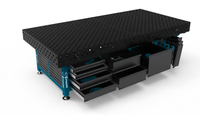 GPPH PRO 1500x1480 mm Ø28 100x100 mm Med verktøyoppbevaringssystem 