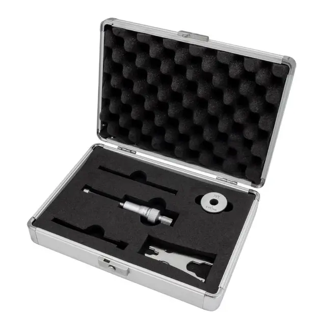 3-punkt mikrometer innvendig 6-8 mm Med Forlengelser og innstillingsring 