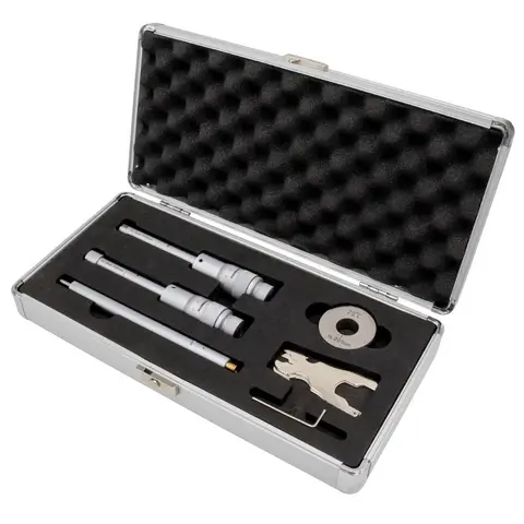 3-punkt mikrometer sett 12-20mm Med Forlengelser og innstillingsring