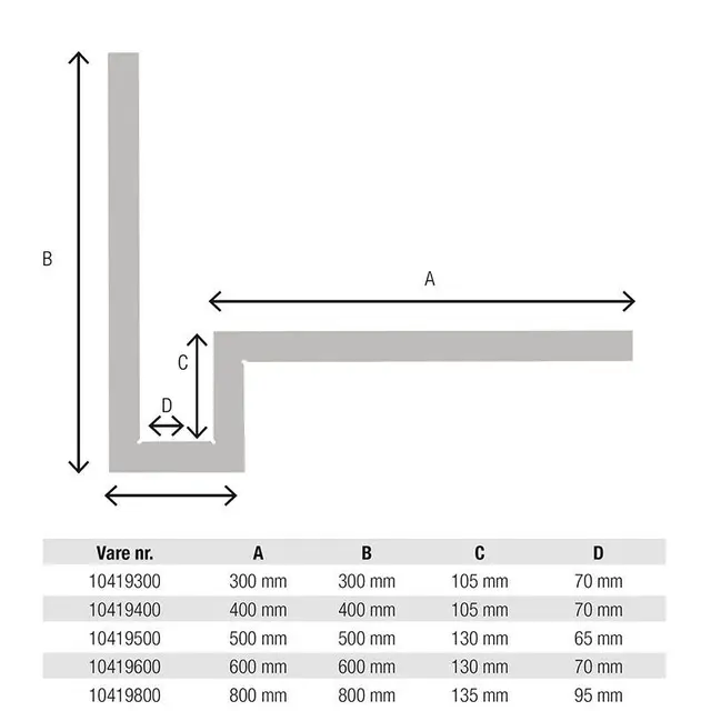Flensvinkel 300 mm Diesella 