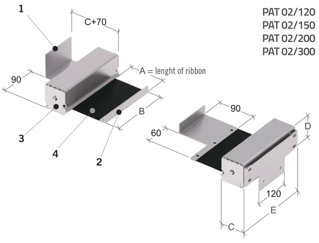 PAT 02/300 Sikkerhetsgardin Tecno Più Til dreiebenk 