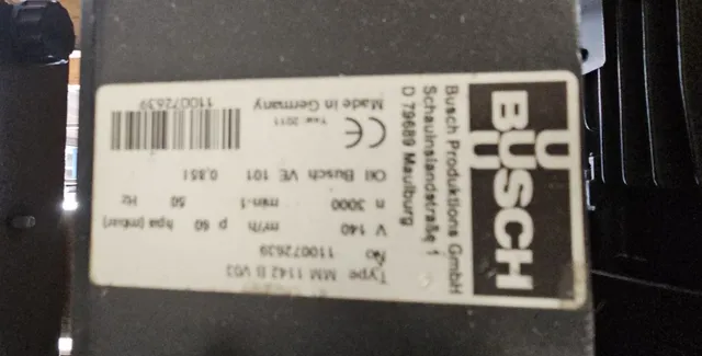 BUSCH MM1142 BV Vakuumpumpe brukt Brukt 