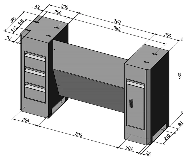 Stand / underskap D13 Deluxe For Profi 750 Vario, Bernardo 