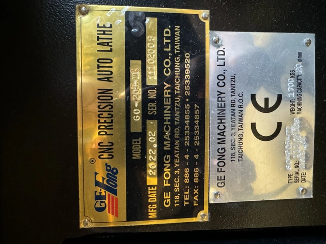 CNC Swiss type automatisk dreiebenk 2022 GO-205-II, Ge-Fong 